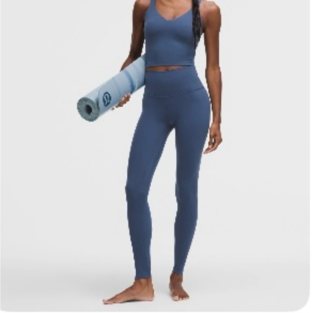 NWT Lululemon Align 28” High Rise Leggings size 4.  Blue Twill